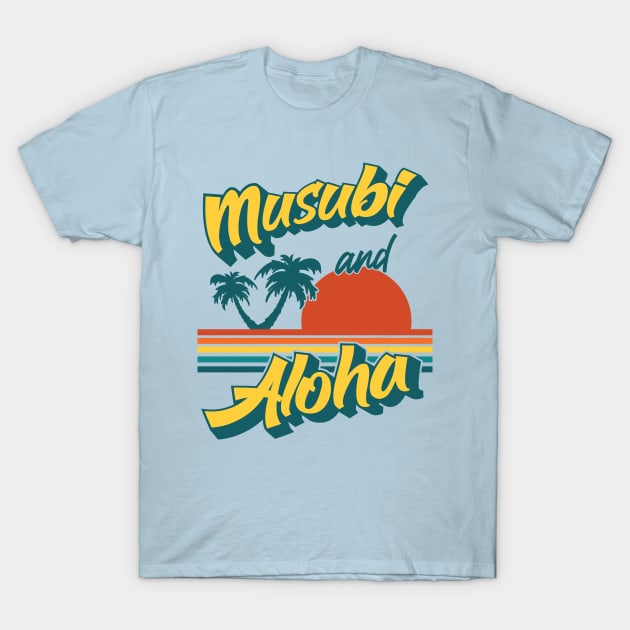 Musubi Aloha Retro Hawaii T-Shirt by Huhnerdieb Apparel